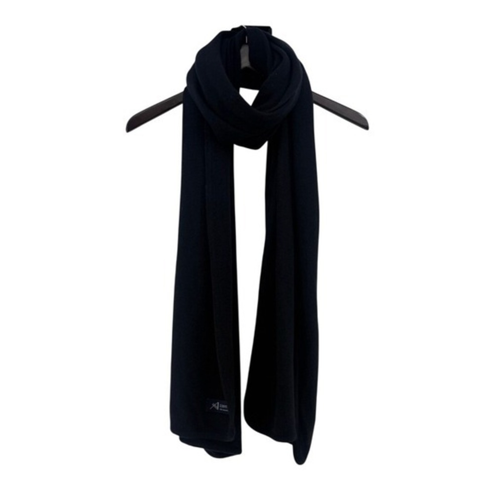 DORFIT Pure Cashmere Scarf Wrap Black Solid Oversized Luxury‎ Accessory - Picture 4 of 6